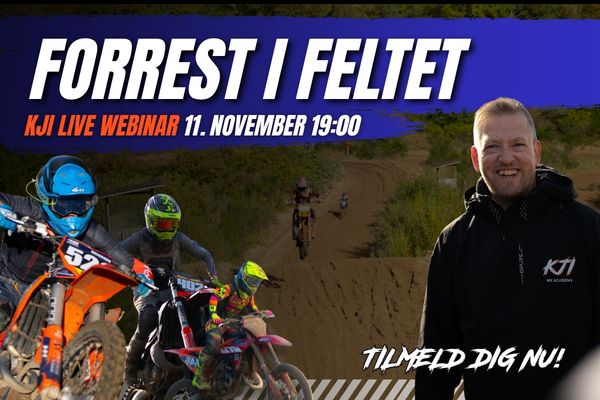 Knud fra KJI Performance og motocrosskørere på banen — KJI live webinar Forrest i feltet 11. november kl. 19.00