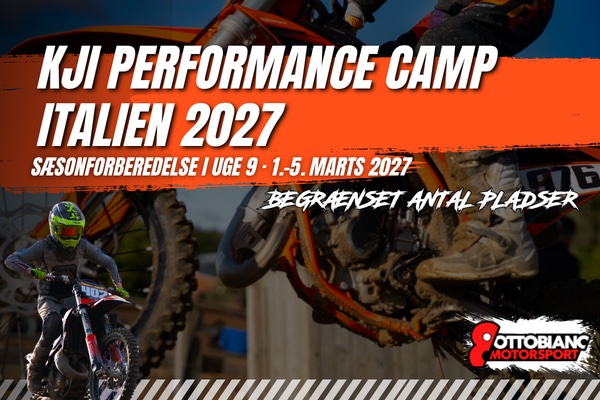 KJI Performance Camp Italien 2027 — sæsonforberedelse i uge 9, 1.–5. marts 2027 på Ottobiano Motorsport